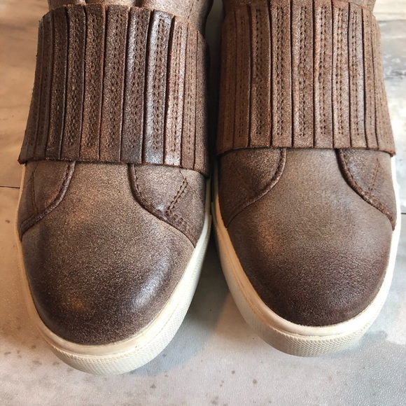 Frye Ivy Gore Chocolate Brown leather Slip On Sneaker shoe size 8 - Picture 9 of 9